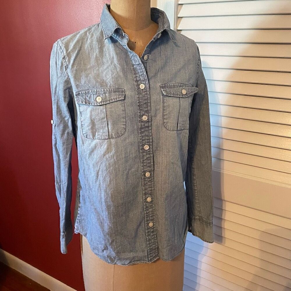 J CREW | the perfect shirt in light denim XS